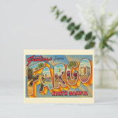 Vintage-Fargo-ND-Postkarte Postkarte (Stehend Vorderseite)