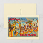 Vintage-Fargo-ND-Postkarte Postkarte (Vorne/Hinten)