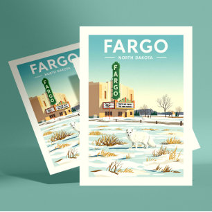 Vintage Fargo North Dakota Postkarte