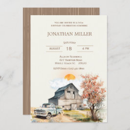 Vintage Farm 50. Geburtstag LKW Party Einladung