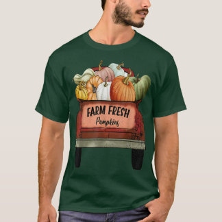 Vintage Farm Fresh Pumpkins Truck Herbst Funny Hal T-Shirt