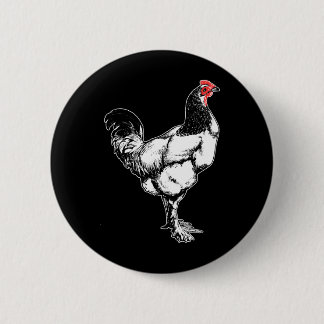 Vintage Farm Hahn Minimalist Hühnerdesign _4  Button