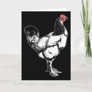 Vintage Farm Rooster Minimalist Hühnerdesign _4 Karte