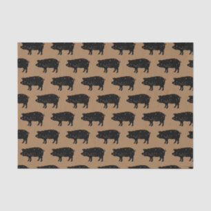Vintage Farm Schwein benutzerdefinierte Farbe brau Seidenpapier