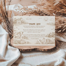 Vintage Farm Sketch Storybook Kids Birthday