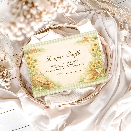Vintage Farm Storybook Diapper Raffle Begleitkarte