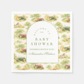 Vintage Farm Tractor Countryside Baby Shower Serviette (Vorderseite)