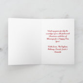 Vintage Farm und Niedliche Hochland-Kuh Weihnachte Karte (Innenseite)