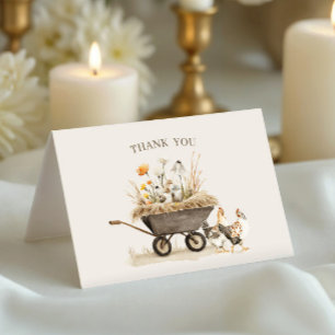 Vintage Farm Wildflower Henne Dankeskarte