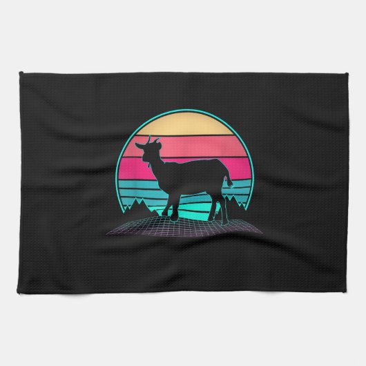 Vintage Farmer Goat-Geschenk Geschirrtuch (Horizontal)
