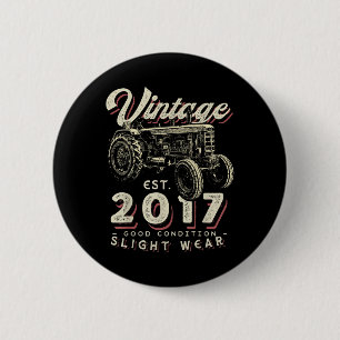 Vintage Farmer Traktor Gegründet 2017 5. Geburtsta Button