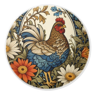 Vintage Farmhouse-Henne und Gänseblümchen Keramikknauf