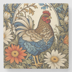 Vintage Farmhouse-Henne und Gänseblümchen Steinuntersetzer