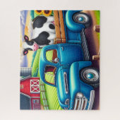 Vintage Farmhouse-LKW Puzzle (Vertikal)