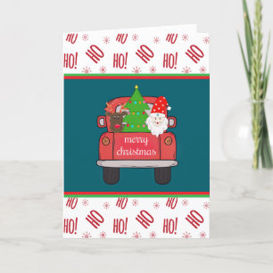 Vintage Farmhouse roter LKW Weihnachtsgruß Feiertagskarte
