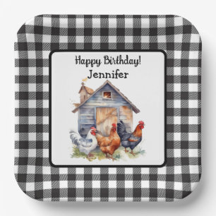 Vintage Farmhouse Stil Geburtstagspapierplatte Pappteller