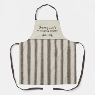 Vintage-Farmhouse-Ticking personalisierte Schürze