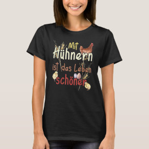 Vintage Farmhouse-Wasserfarbe mit Hühnern Leben i T-Shirt