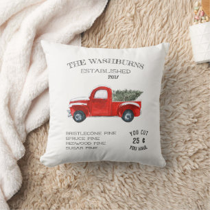 Vintage Farmhouse Weihnachten - Familienname Kisse Kissen