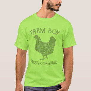 Vintage Farmjunge Frische und biologische Hühneril T-Shirt