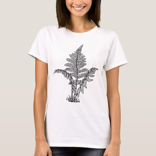 Vintage Farn-Illustration T-Shirt (Vorderseite)