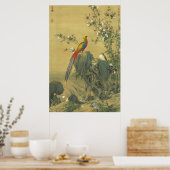 Vintage Fasan im Frühlingsgarten Kunst Poster (Küche)
