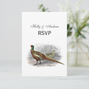 Vintage Fasan Jagdvogel Zeichnung Farbe #2 RSVP Karte