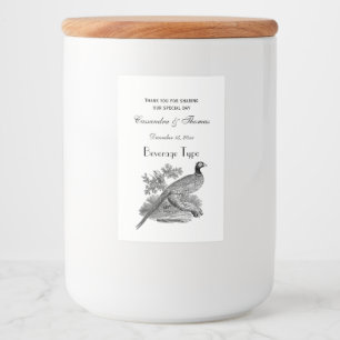 Vintage Fasan Jagdvogel Zeichnung SW Lebensmitteletikett