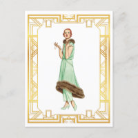 Vintage Fashion 20s Flapper Pant Dress Art