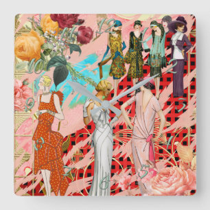 Vintage Fashion-Akrylwand-Uhr Quadratische Wanduhr