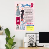 Vintage Fashion Frocks Ad von 1949 Poster (Heimbüro)