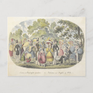 Vintage Fashion Garden in London England Postcard Postkarte