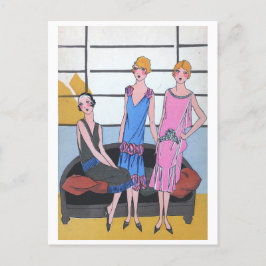 Vintage Fashion Holiday Postkarte