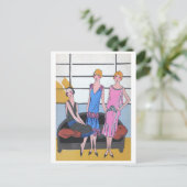 Vintage Fashion Holiday Postkarte (Stehend Vorderseite)