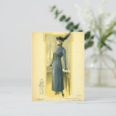 Vintage Fashion Sketch Postkarte (Stehend Vorderseite)