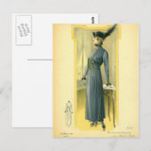 Vintage Fashion Sketch Postkarte (Vorne/Hinten)