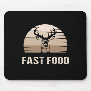 Vintage Fast Food Hunter Hirsche Jagen Mousepad