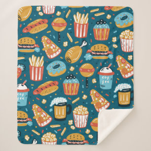vintage Fast Food Icons Seamless Pattern. Repeat C Sherpadecke