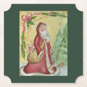 Vintage Father Christmas Coasters Untersetzer (Vorderseite)