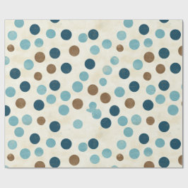 Vintage Father’s Day Polka Dot in Blue and Brown Geschenkpapier
