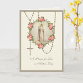 Vintage Fatima-Jungfrau Mary Katholic Mother Day Karte (Gelbe Blume)
