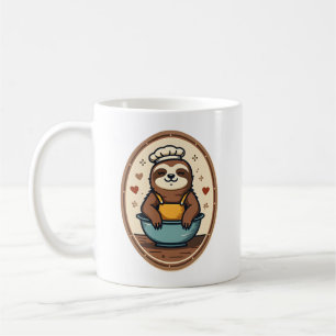 Vintage Faultier Bäcker Süße Retro Backkunst 2 Kaffeetasse
