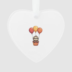 Vintage Faultier Ballons Retro Süße Tierdesign 2 Ornament
