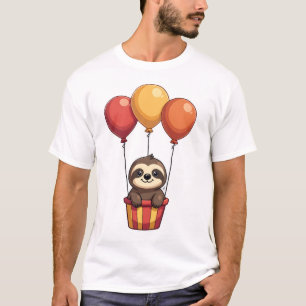 Vintage Faultier Ballons Retro Süße Tierdesign 2 T-Shirt