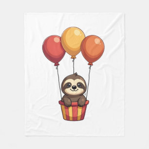 Vintage Faultier Ballons Retro Süßes Tierdesign 2 Fleecedecke