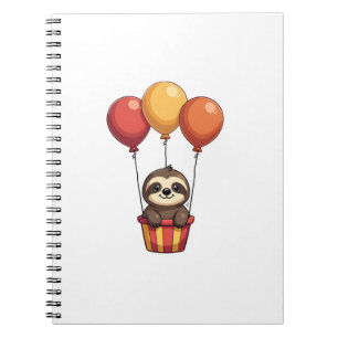 Vintage-Faultier-Balloons Retro Süße Tierdesign 2 Notizblock
