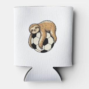 Vintage Faultier Fußball Cute Tier Shirt Design Dosenkühler