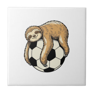Vintage Faultier Fußball Cute Tier Shirt Design Fliese