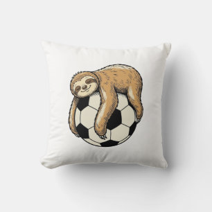 Vintage Faultier Fußball Cute Tier Shirt Design Kissen