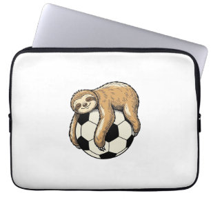 Vintage Faultier Fußball Cute Tier Shirt Design Laptopschutzhülle